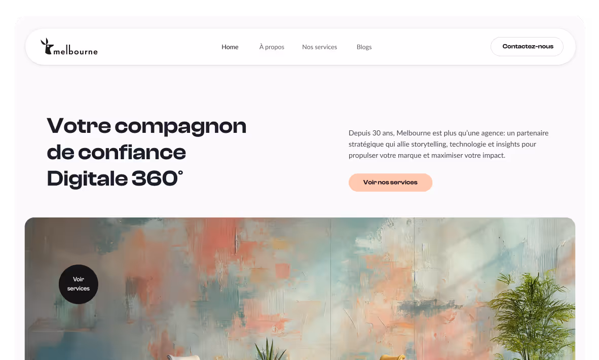 Melbourne Agency corporate website featuring modern UI design and responsive Webflow development