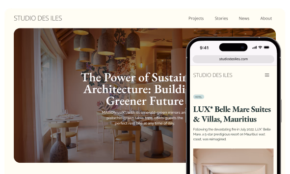 Studio des Iles UI/UX design project showcasing modern interface and user experience design in Mauritius
